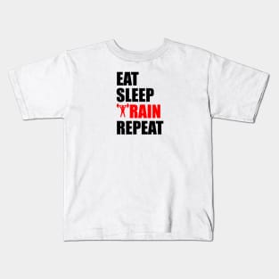 eat sleep train repeat Kids T-Shirt